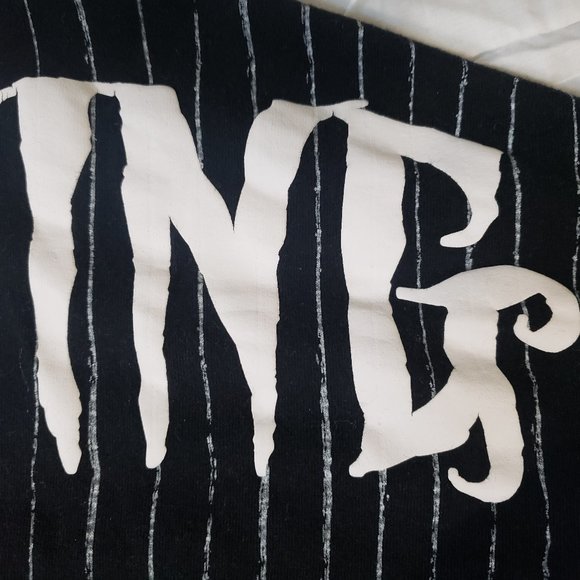 Disney The Nightmare Before Christmas Pinstripe Pumpkin King Long Sleeve Shirt L - Picture 11 of 11